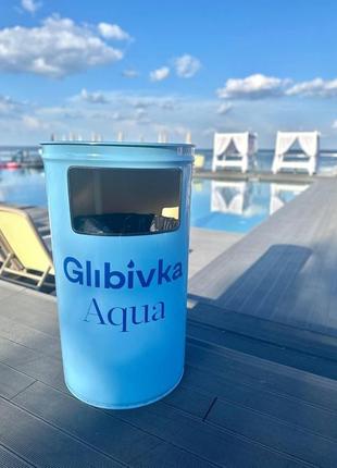 Уличная металлическая урна 200л в форме бочки с вашим логотипом