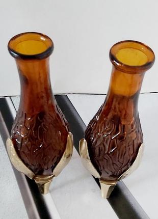 Ваза винтаж цветное стекло винтажная