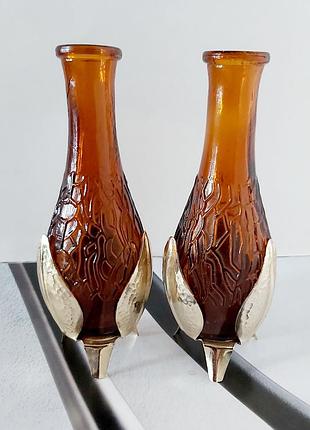 Ваза винтаж цветное стекло винтажная