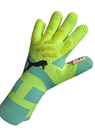 Перчатки футбольные puma future ultimate вратарские перчатки пума фьючер зелёного цвета