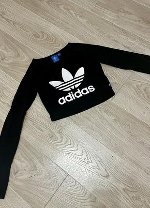 Оригінал кроп топ adidas originals trefoil ls