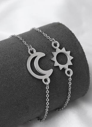 Парні браслети із нержавіючої сталі "sun and moon"
