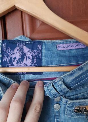 Шорты джинсовые slouch denim с бахромой 4
