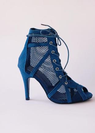 Джинсовая обувь для танцев high heels хилс