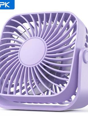 Вентилятор портативный topk, мощный, тихая работа, 3 скорости, поворот 360°