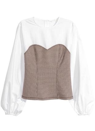Блуза с имитацией корсета h&m р.42 (м/л)