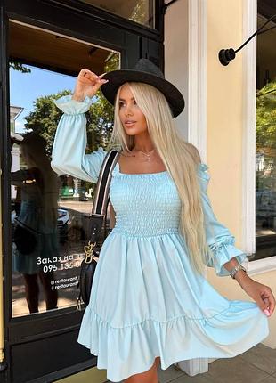 Сукня з резинкою на грудях
колір: блакитний, беж, малина, зелений, чорний