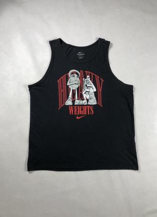 Коттоновая майка nike найк для занятий в зале, баскетбола с классным принтом оригинал