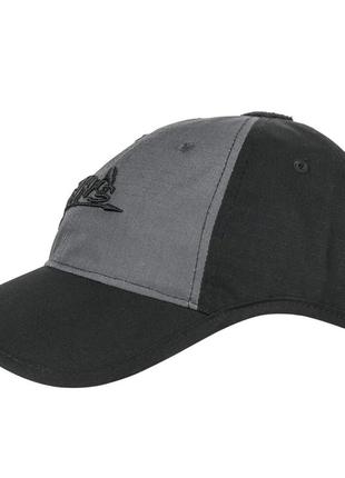 Бейсболка тактична helikon-tex logo cap black/shadow grey