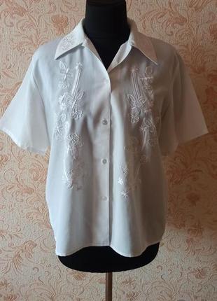 Біла блуза белая блуза розмір 48-50