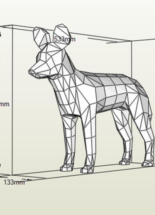 Paperkhan пазл головоломка 3d фігура собака пес паперкрафт papercraft подарунковий набір сувернір іграшка