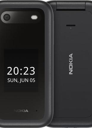 Кнопковий телефон 2.8'' nokia 2660 flip 48/128 гб 4g lte 2-sim black factory recertified