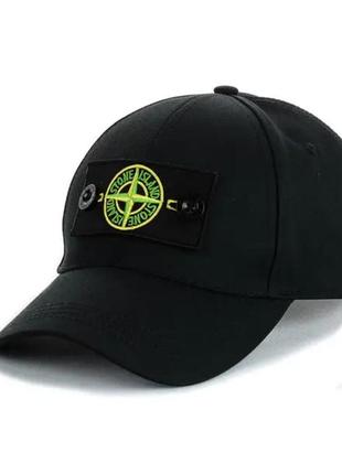 Бейсболка с патчем "stone island" черный