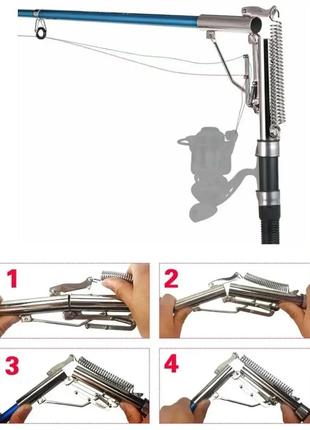 Самоподсекающая удочка 2,1 м телескопический спиннинг в сборе с механизмом автоподсечки6 фото