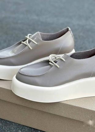 36-41 рр лоферы натуральная кожа/замша на платформе черный, бежевый, белый