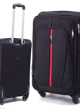 Большой текстильный черный чемодан wings l чемодан большого размера дорожный...