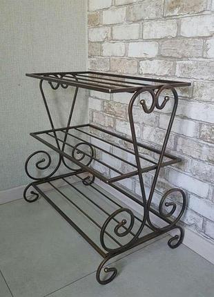 Кована поличка для взуття ретро 3 полиці