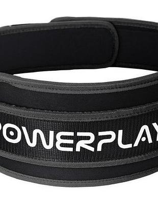 Пояс power play 5546 black m для силових тренувань з неопрену - міцна підтримка спини і живота gl-55