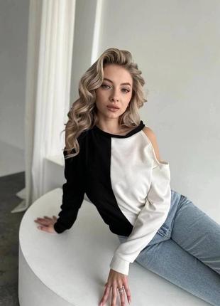Модна, стильна кофта з відкритими плечами