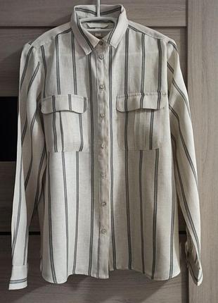 H&m лляна сорочка вільного крою м/л