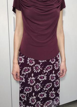 Юбка футболка блуза костюм женский бордовый р.48-50 mexx