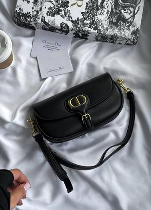 Черная кожаная сумка диор dior bobby