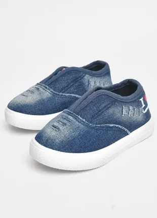 Джинсові мокасини з принтом кросівки