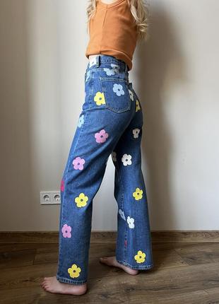Джинсы цветочный принт (carhartt, dickies, cos)