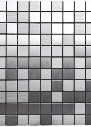 Самоклеющаяся алюминиевая плитка серебряная мозаика 300х300х3мм sw-00001167 (d)