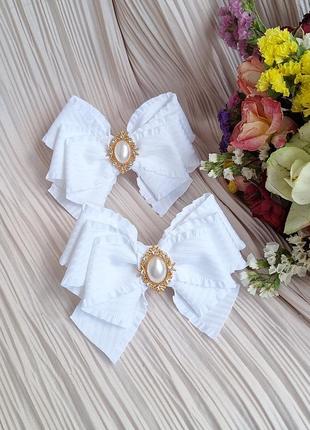 Білі банти, святкові банти, шкільні банти