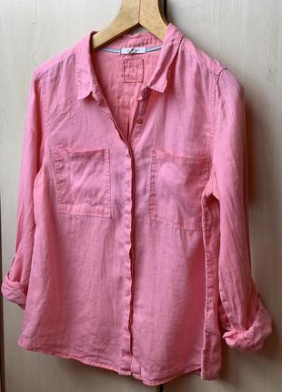 Лляна сорочка у рожевому кольорі 100% льон