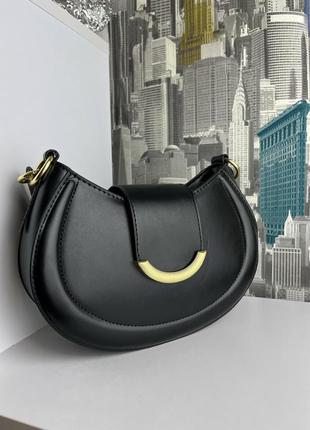 Сумка женская багет черная baguete viva bag