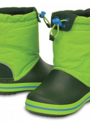 Crocs крокс детские зимние ботинки сапоги crocband lodgepoint snow boots green