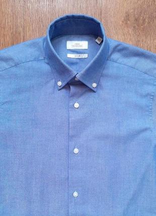 Тенниска синяя для мальчика next shirting 13.5" slim fit