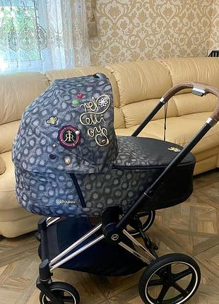 Коляска 2 в 1 cybex priam rebellious на шасси chrome