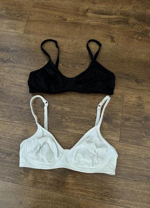 Бюстгальтер без кісточок м'який 75с чорний і білий