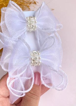Бантики белые органза