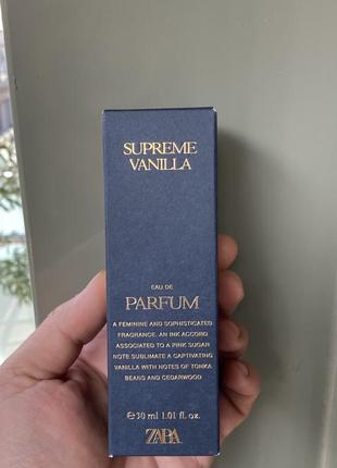 Духи женские zara supreme vanilla 30ml, новые запечатанные1 фото