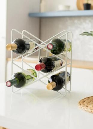 Подставки для хранения вина на 6 бутылок оригинальная, декоративные подставки для бутылок стеллажы белый