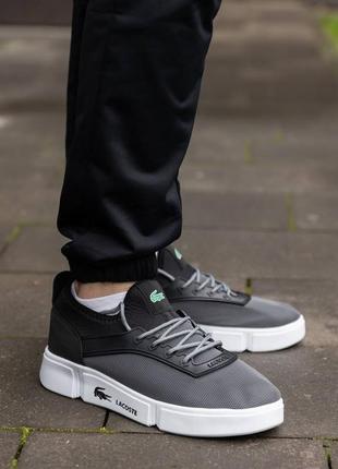 Летние кросівки lacoste black silver 2