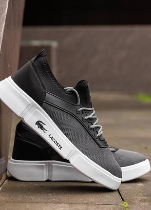 Летние кросівки lacoste black silver 5