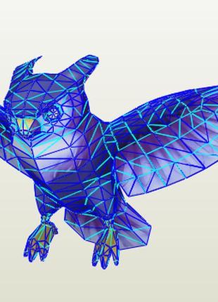 Paperkhan декор интерьера фигура пазл филин сова птица оригами papercraft 3d фигура развивающий набор