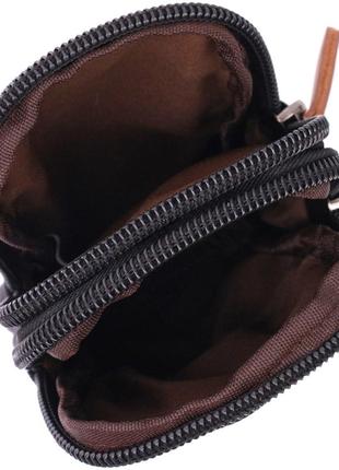 Сумка мужская на пояс с карабином барсетка из текстиля vintage 22223 черный