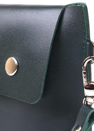 Кожаная практичная тревел-косметичка shvigel 16423 зеленый