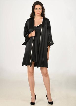 Шёлковый комплект халатик + ночная  vienetta sateen