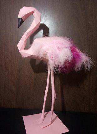 Paperkhan декор інтер'єру фігура пазл 3d фламінго пташка паперкрафт papercraft набір для творчості іграшка