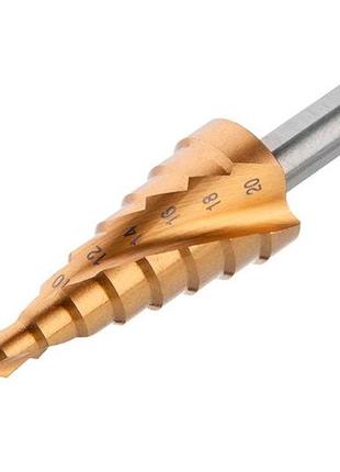 Свердло ступеневе для металу intertool — 4-20 мм спіральне