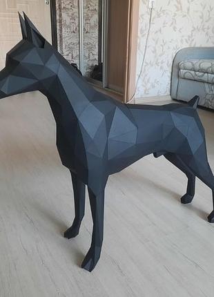 Paperkhan декор интерьера фигура пазл доберман собака оригами papercraft 3d фигура...
