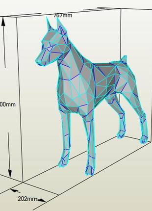 Paperkhan декор интерьера фигура пазл доберман собака оригами papercraft 3d фигура...