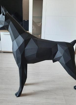 Paperkhan декор интерьера фигура пазл доберман собака оригами papercraft 3d фигура...